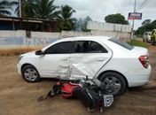 Colisão entre moto e veículo de passeio na AL 101 Norte