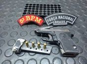 Pistola Taurus, calibre 365, apreendida pelos PMs