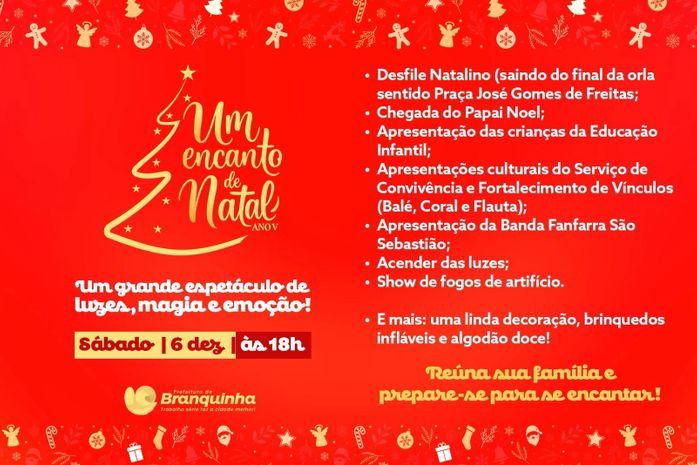 Prefeitura de Branquinha promove um Encanto de Natal