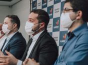Alexandre Ayres e Fabrício Marques ao lado de Renan Filho