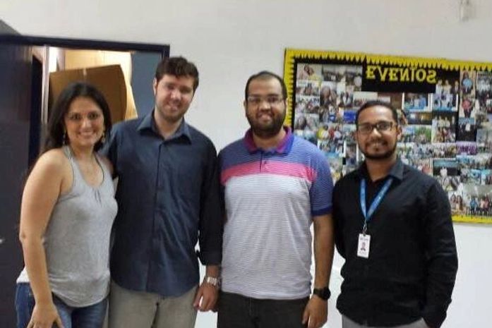 Renata Miranda, Secretário de Planejamento Thyago Tenório, Anderson e Dantas Jr do SENAI