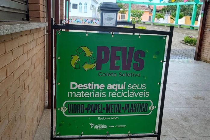 Secretaria de Meio Ambiente de São Miguel dos Campos instala PEVS para coleta de materiais recicláveis