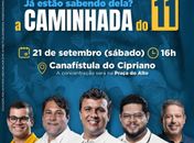 David, Bebeto Barros e Osvaldo Alexandre convidam para a primeira caminhada do 11, neste sábado, 21