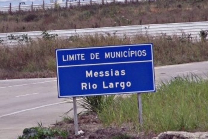 Limite entre os municípios de Messias e Rio Largo