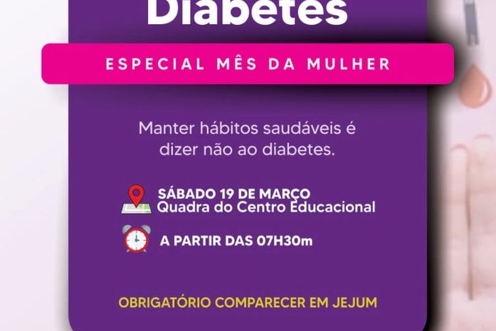 Porto Real do Colégio promoverá mutirão contra diabetes neste sábado, 19