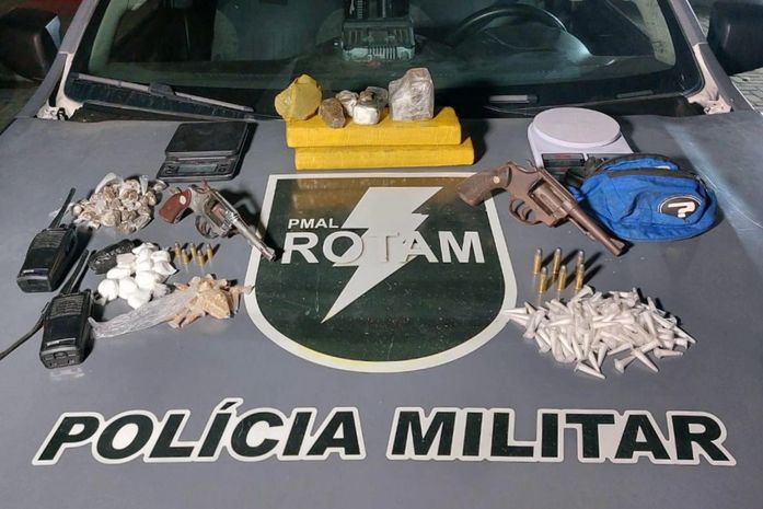 PM faz apreenção de drogas e armas de fogo, e registra tentativa de homicídio e violência doméstica em Maceió e no interior