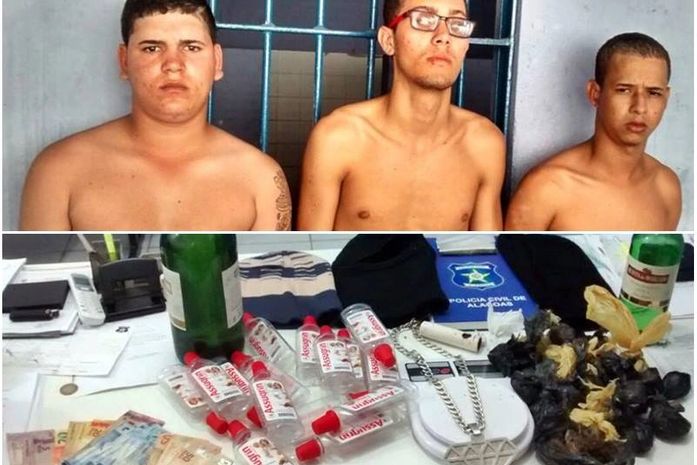 Trio preso acusado de tráfico de drogas