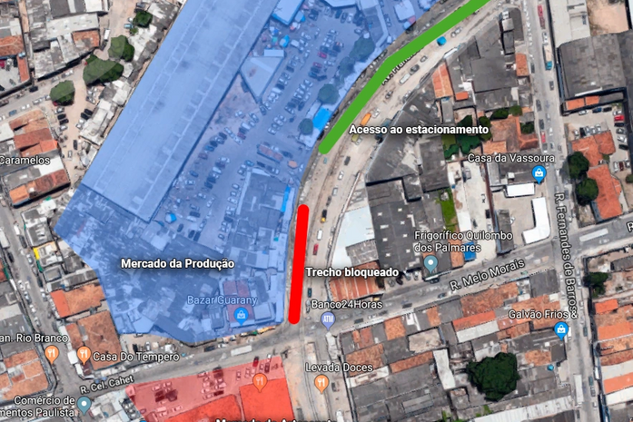 Acesso ao Mercado do Artesanato é fechado para obra do VLT