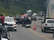 Colisão entre dois carros deixa feridos na BR-316, em Satuba