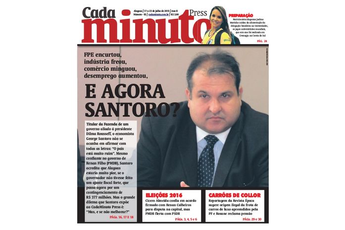 Capa da edição nº 92 do jornal CadaMinuto Press