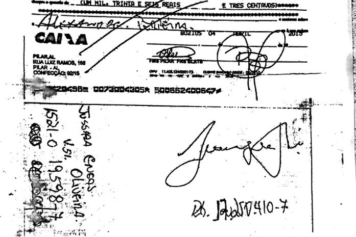 O cheque pago pela Caixa