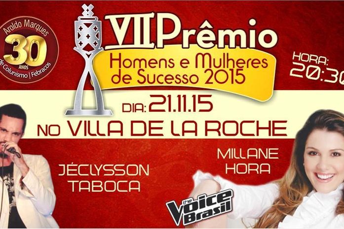 Entrega do VII Premio Homens e Mulheres de Sucesso será no próximo dia 21