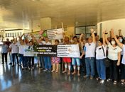 Servidores, aposentados e representantes indígenas fazem ato contra o fim da Funasa