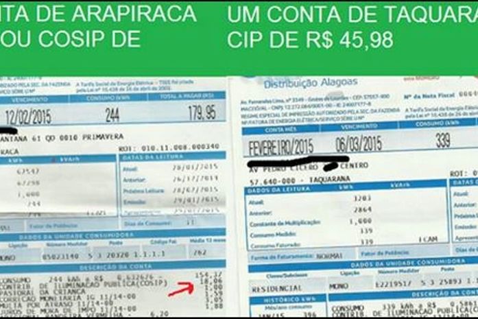 Taxa de contribuição de iluminação pública de Taquarana aumenta em mais de 200%