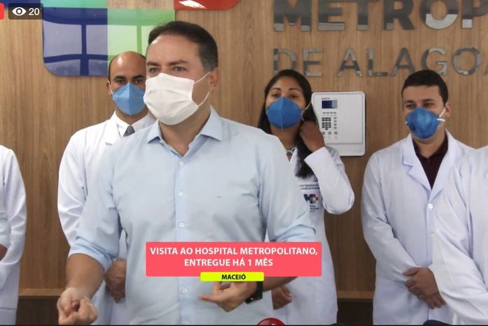 Governador Renan Filho durante coletiva online