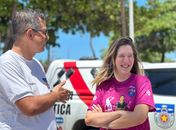Cibele Moura participa de evento da PM em homenagem ao Dia da Mulher na orla de Maceió