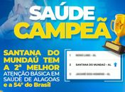Previne Brasil: Santana do Mundaú tem a 2ª melhor assistência de Atenção Básica à Saúde de Alagoas