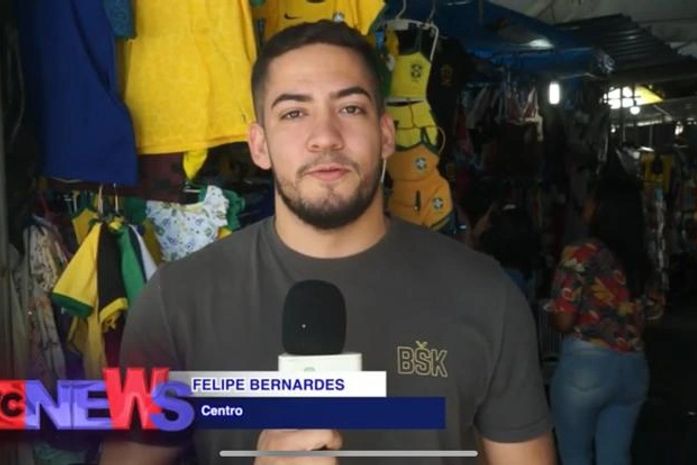 Matéria do TC News revela como está a expectativa dos comerciantes para vendas de bandeiras e camisas do Brasil