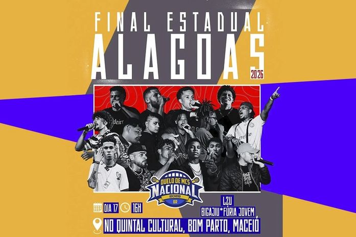 Maceió recebe final alagoana do Duelo de MCs Nacional 2026 no Quintal Cultural