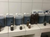 Amostras de chorume descartado de forma irregular