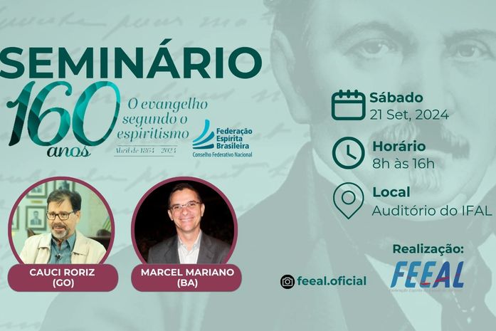Seminário no auditório do Ifal em setembro celebra obra de Allan Kardec