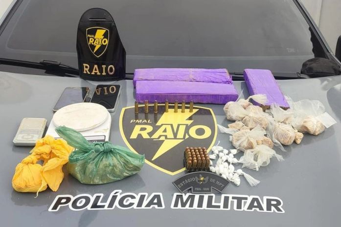 Trio é preso por tráfico de drogas e posse de munições em Rio Largo
