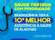 Atenção primária: Saúde de Branquinha é a 10ª melhor de Alagoas