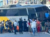 Centro: jovem fica ferido após ser atropelado por ônibus na Rua do Sol