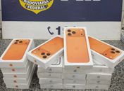 PRF apreende 20 iPhones sem comprovação fiscal avaliados em R$ 100 mil no interior de Alagoas