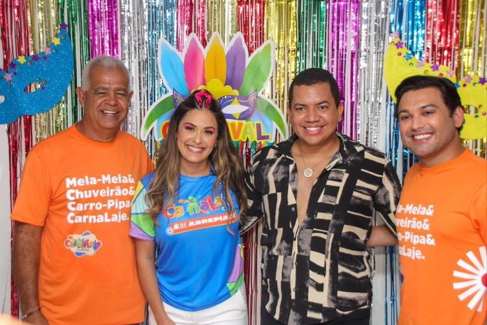Rodrigo Valença e ex-BBB divulgam a programação do Carnalaje 2024 junto a prefeita Ângela Vanessa e vice-prefeito Dr. Junior