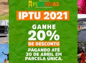Contribuintes terão 20% de desconto na parcela única