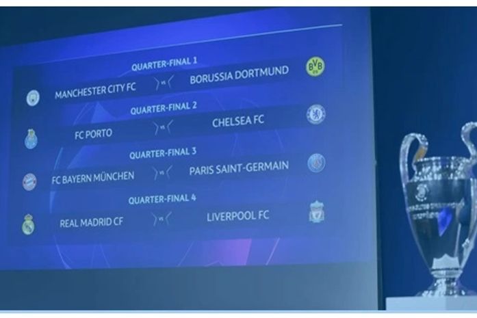 O sorteio definiu os confrontos das quartas de final da Liga dos Campeões.
