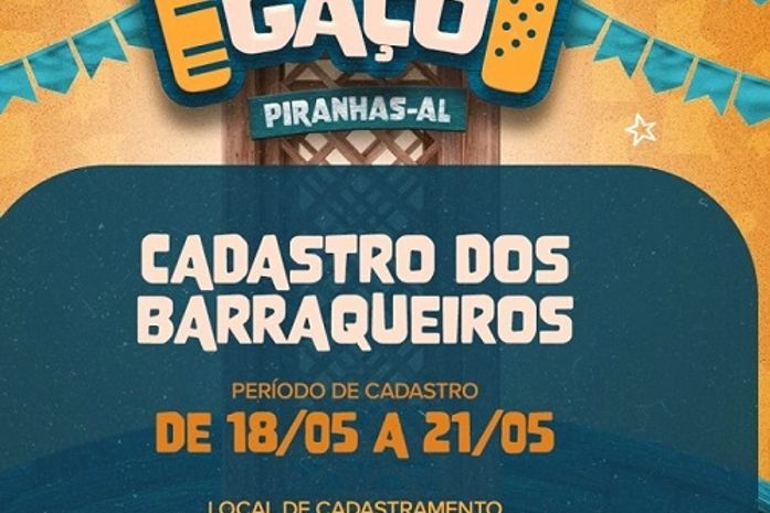 Prefeitura de Piranhas inicia cadastro de barraqueiros e comerciantes para o Forrogaço 2022