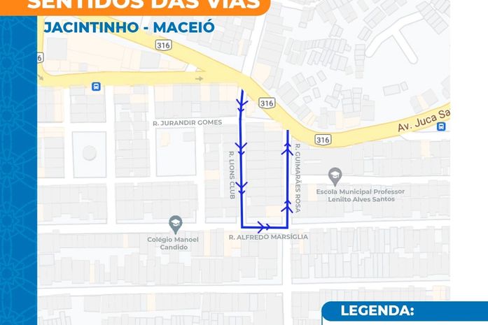 Ruas terão sentidos modificados. 