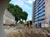 Obras de esgotamento sanitário na Pajuçara