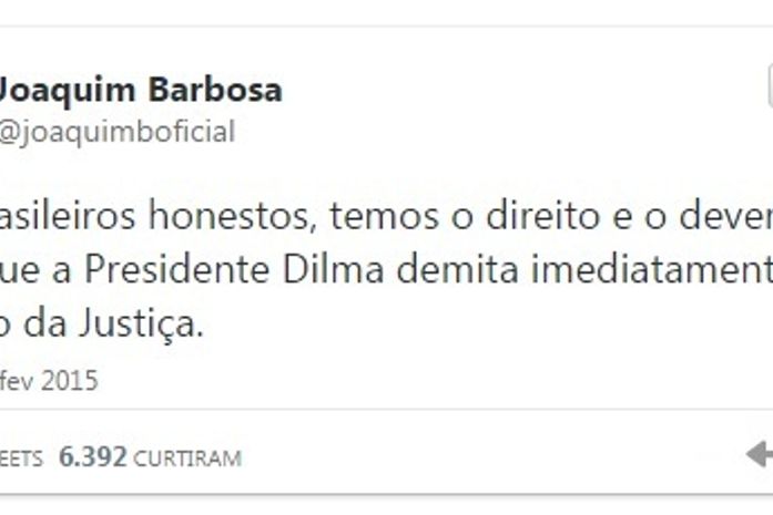 Joaquim Barbosa diz que é um cidadão livre para opinar