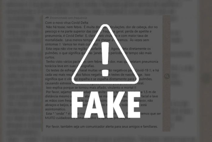 É falso que variante Delta do novo coronavírus não cause febre e tosse