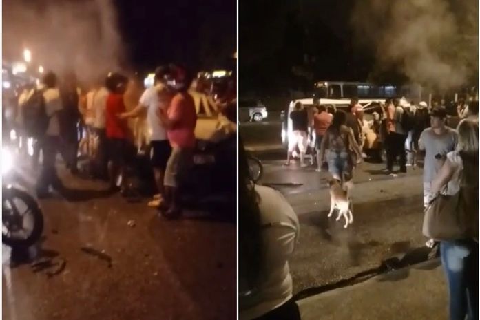 Motorista perde controle, capota e atinge mais dois veículos na Durval de Góes Monteiro