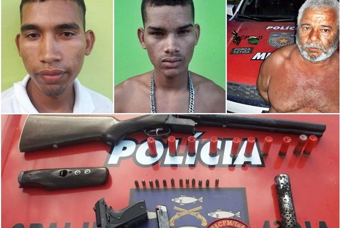 Polícia prende trio suspeito de homicídios e tráfico
