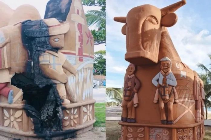 ‘Nem sempre vem um mal que depois não venha um bem’, diz João das Alagoas após ter obra vandalizada em Maceió