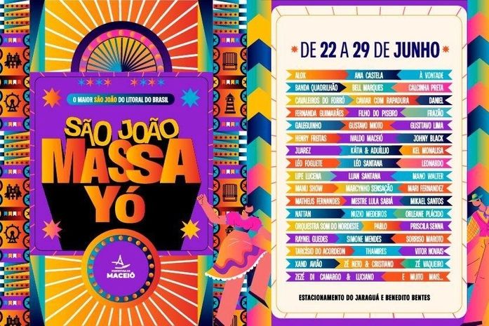 Alok, Ana Castela, Luan Santana: confira todas as atrações do São João Massayó 2026