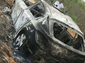 Veículo é abandonado e incendiado em estrada vicinal na Lagoa do Rancho