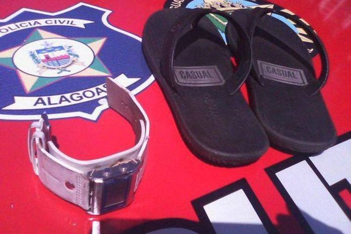 Material apreendido com o acusado