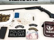Suspeito de tráfico de drogas é preso com maconha, crack e cocaína 