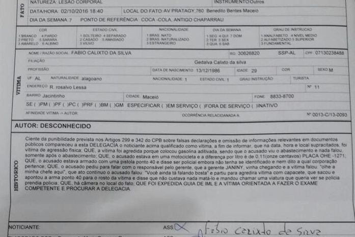 Boletim de ocorrência