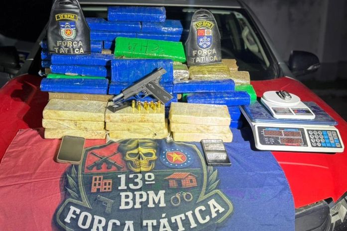 Suspeito de comandar distribuição de drogas em AL é preso com arma e mais de 60 kg de entorpecentes