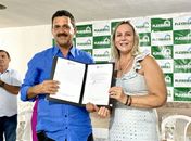 Marlan Ferreira e Silvania Cavalcante (presidente do Conagreste e prefeita de Flexeiras)