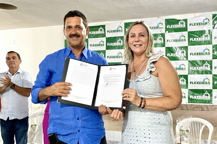 Marlan Ferreira e Silvania Cavalcante (presidente do Conagreste e prefeita de Flexeiras)