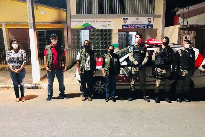 Equipe da Vigilância Sanitária e Polícia Militar, intensificam ações de conscientização sobre a Fase Amarela em Santana do Mundaú