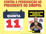 Sindpol realizará ato público contra a perseguição sindical ao seu presidente nesta quinta
